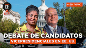 Colombian vice-presidential candidates. Francia Marquez (left) and Luis Gilberto Murillo (right) with the Capitol building in the background. Photo: PIA.