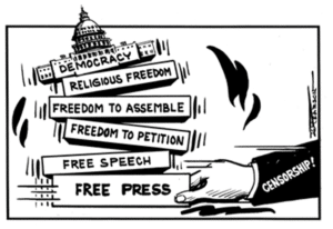 A free press is a cornerstone of democracy, but US press is not free. Photo: Educating for democracy.