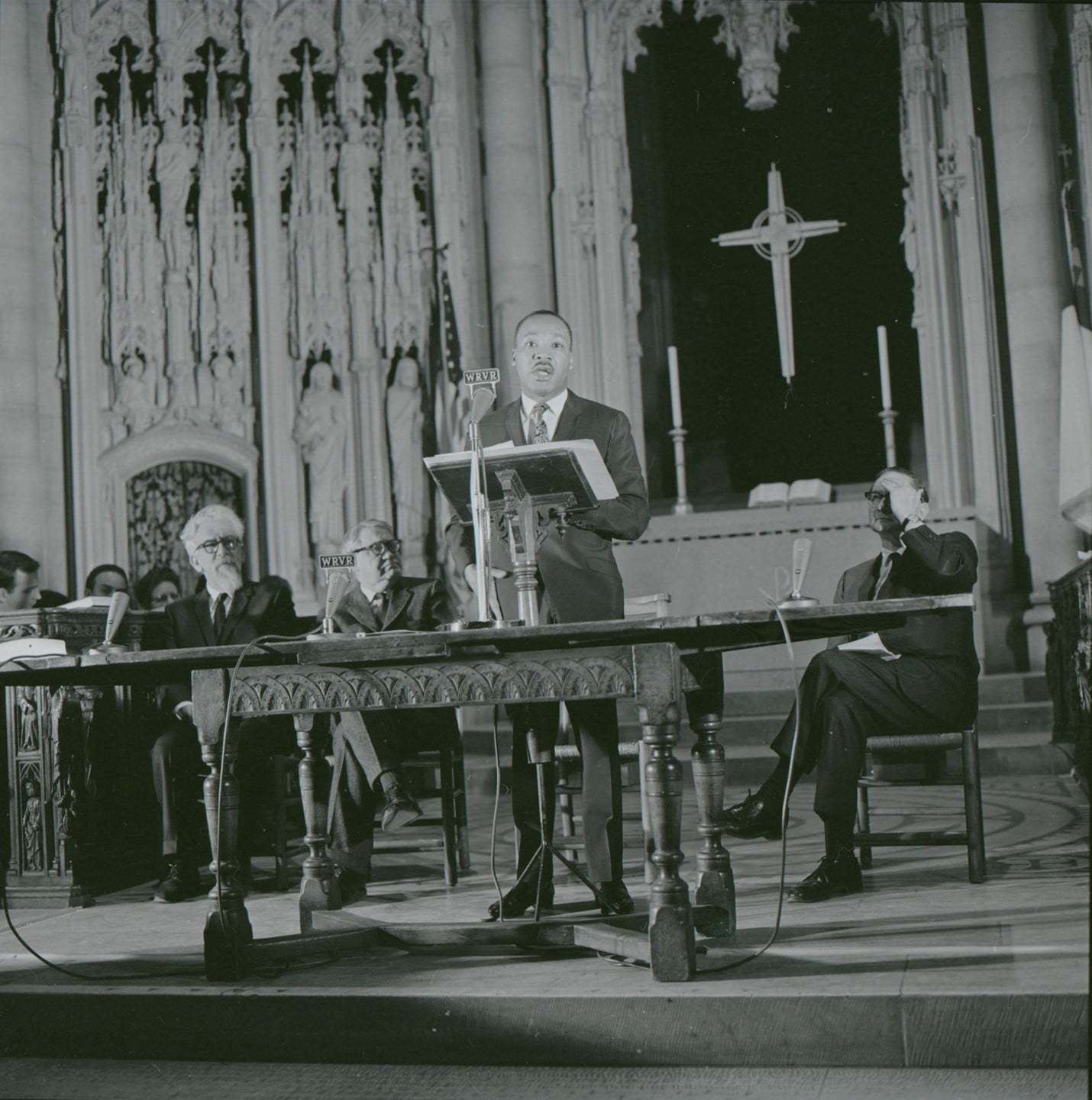 Featured image: King delivering his speech “Beyond Vietnam” at New York City’s Riverside Church in 1967. Photo John C. Goodwin.