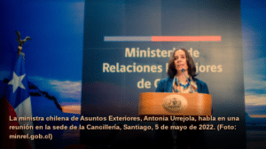 Featured image: Chile's Minister of Foreign Relations Antonia Urrejola speaks at an event. Photo: HispanTV. 