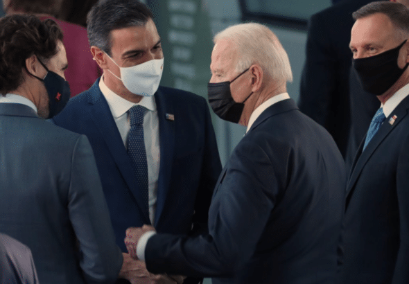 US President Joe Biden with Spanish Prime Minister Pedro Sánchez. Photo: RedRadioVE. 