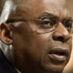 Present US Secretary of Defense, then-General Lloyd Austin III, commander of the US Central Command, speaking at a hearing of the Senate Armed Services Committee March 8, 2016 in Washington, DC. Photo: Brendan Smialowski/AFP via Getty Images