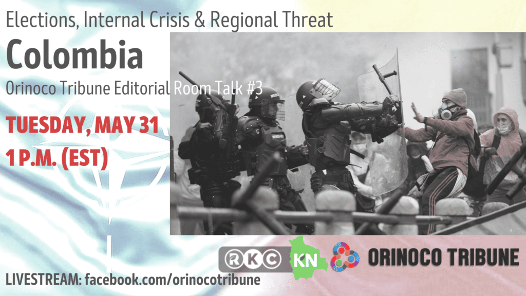 Flyer for OT's Editorial Room Talk #3. Orinoco Tribune.