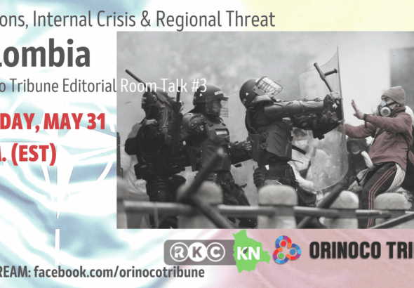 Flyer for OT's Editorial Room Talk #3. Orinoco Tribune.