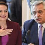 The president of Honduras, Xiomara Castro de Zelaya (left) and the president of Argentina, Alberto Fernández (right). File photo.