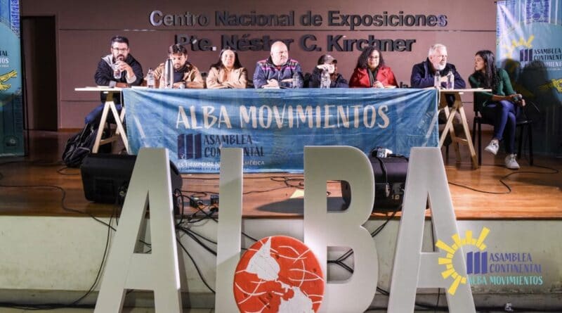 Featured image: Closing panel at the III ALBA Assembly in Buenos Aires, Argentina. Photo: ALBA Movements.