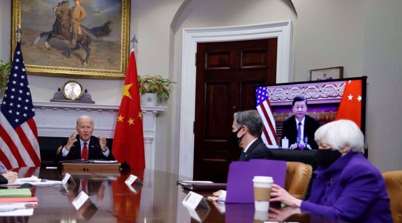 Featured image: US President Joe Biden, with Secretary of State Antony Blinken and Treasury Secretary Janet Yellen, speaks virtually with Chinese leader Xi Jinping from the White House in Washington, US, November 15, 2021. Reuters photo.