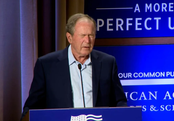 During a speech in Dallas, former US president George W. Bush accidentally said 'Iraq' instead of 'Ukraine' when he was addressing Russian President Vladimir Putin's decision to launch a military operation in Ukraine.