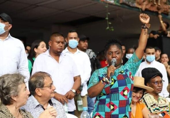 Colombian vice-presidential candidate Francia Márquez, of the left-wing Pacto Histórico coalition
