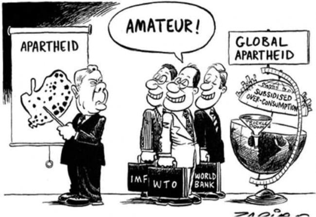 Capitalism in globalization Cartoon. 