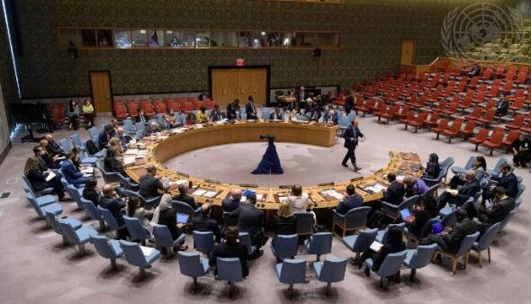 UN Security Council meeting discussing US proposal to tighten sanctions against North Korea. Photo: Twitter/@RussiaUN