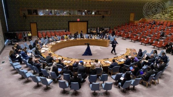 UN Security Council meeting discussing US proposal to tighten sanctions against North Korea. Photo: Twitter/@RussiaUN
