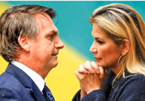 Photo composition with Jair Bolsonaro (left) and Jeanine Áñez (right) with the colors of the Brazilian flag in the background. File photo: Radio Habana Cuba.