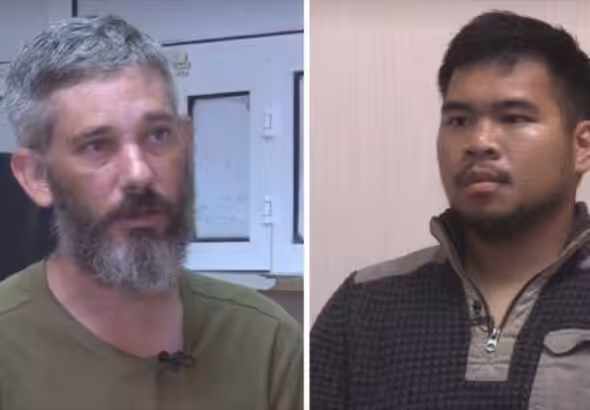 Alexander J. Drueke (left) and Andy Tai Huynh (right), two US mercenaries captured in Ukraine. Photo: HispanTV.