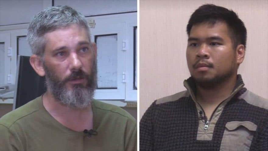 Alexander J. Drueke (left) and Andy Tai Huynh (right), two US mercenaries captured in Ukraine. Photo: HispanTV.