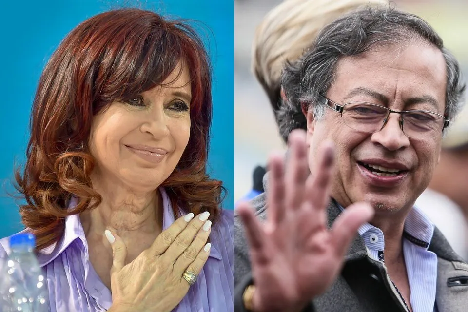 Former Argentinian President Cristina Fernandez-Kirchner (left) and President-Elect of Colombia Gustavo Petro (right). Photo: MinutoParana.