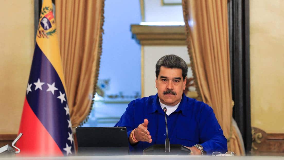 Venezuelan President Nicolás Maduro during a meeting with members of his cabinet at Miraflores Palace in Caracas on June 6, 2022. Photo: John Zepra/AFP.