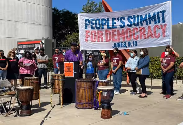 Grassroots organizations will hold workshops, plenary sessions and cultural activities as part of the People's Summit for Democracy, during June 8–10, in Los Angeles, California. Photo: Twitter/@PeoplesSummit22