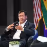 Bolivian President Luis Arce during a conference at Columbia University, September 2021. Photo: Columbia University.
