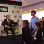 PSL activists disrupts OAS Chief Luis Almagro during a Summit of the Americas event in Los Angeles. June 7, 2022.