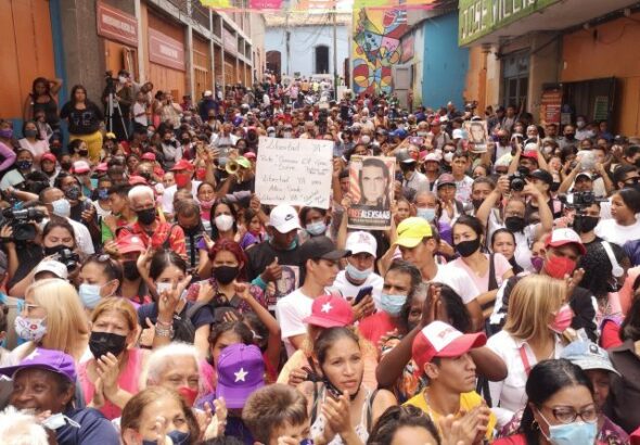 Rally held in April in Venezuela demanding freedom for Alex Saab. Credit: Kawsachun News.