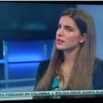 Camilla Fabri during an interview in Telesur on Monday, May 30. Photo: Twitter/@Lunita41.