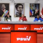 Diosdado Cabello, first vice president of the United Socialist Party of Venezuela (PSUV), in a press conference. Photo: PSUV.