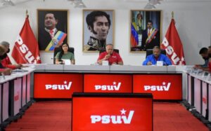 Diosdado Cabello, first vice president of the United Socialist Party of Venezuela (PSUV), in a press conference. Photo: PSUV.