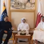 Venezuelan President Nicolás Maduro (left) and Emir of Qatar Sheikh Tamim bin Hamad Al-Thani during a bilateral meeting on Tuesday, June 14. Photo: Twitter/@al_watanQatar.