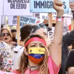 People protest against U.S. foreign policy in Los Angeles, the United States, June 10, 2022. Photo: Xinhua.