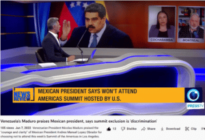 Arnold august and Camila Escalante during the interview with PressTV. Photo: Screenshot from a PressTV post.