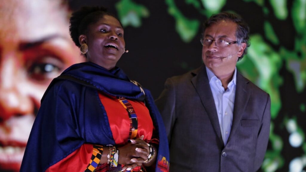 Francia Márquez (left) and Gustavo Petro (right) during a campaign activity. File photo: EuropaPress.