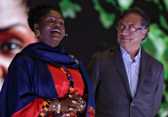 Francia Márquez (left) and Gustavo Petro (right) during a campaign activity. File photo: EuropaPress.