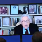 Henry Kissinger speaks at the World Economic Forum. Screenshot from the official online stream. Photo: RT.