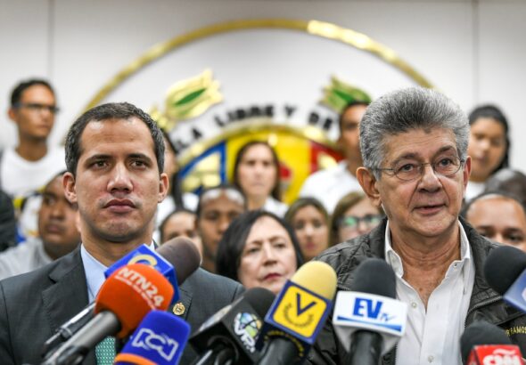 Former deputy Juan Guaidó (left) and Henry Ramos Allup (right). File photo: Democratic Action.