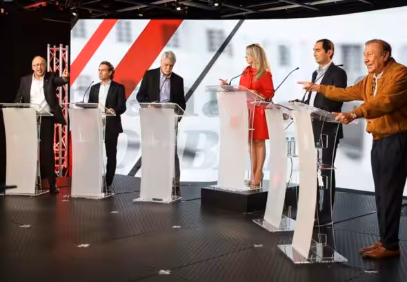 Rodolfo Hernández (the far-right candidate) during a debate organized by Semana Magazine with independent presidential candidates, in November, 2021. Photo: Guillermo Torres/Semana.