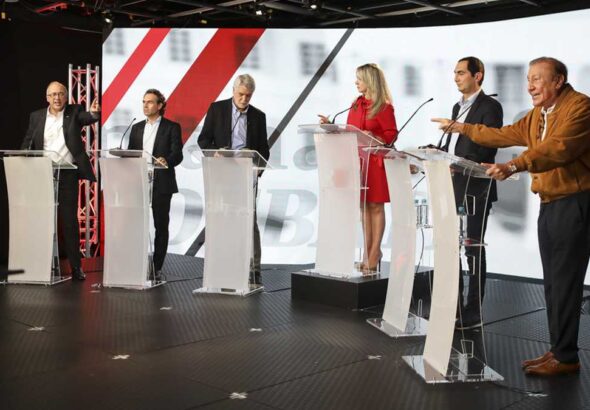 Rodolfo Hernández (the far-right candidate) during a debate organized by Semana Magazine with independent presidential candidates, in November, 2021. Photo: Guillermo Torres/Semana.