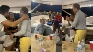 Footage from Rodolfo Hernández's Pfizer-sponsored yacht party in Miami that has generated scandal in Colombia. Photo: Cambio.