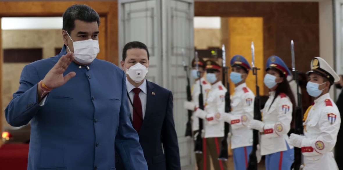 Venezuela's President Nicolas Maduro arrives to Revolution Palace to attend the XXI ALBA Summit in Havana, Cuba, Friday, May 27, 2022