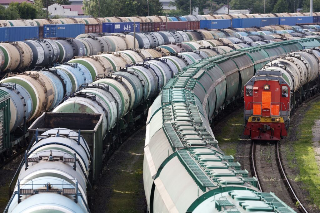 Cargo trains stranded in Kaliningrad after the most recent NATO aggression towards Russia via Lithuania. Photo: AP.