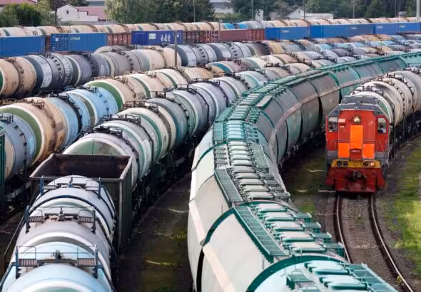 Cargo trains stranded in Kaliningrad after the most recent NATO aggression towards Russia via Lithuania. Photo: AP.