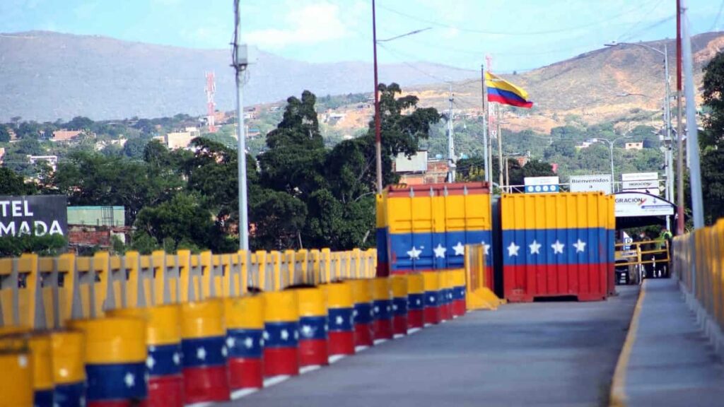 View of the Colombian side from the Simon Bolivar international bridge connecting San Antonio (Venezuela) and Cúcuta (Colombia) with containers deployed after the illegal attempt of the US and Colombia, on February 23, 2019, to force the entry of so called humanitarian aid that later was proven was not humanitarian. File photo.