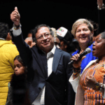 The new president of Colombia, Gustavo Petro (left), with his vice president, Francia Márquez (right). Photo: Daniel Munoz/AFP.