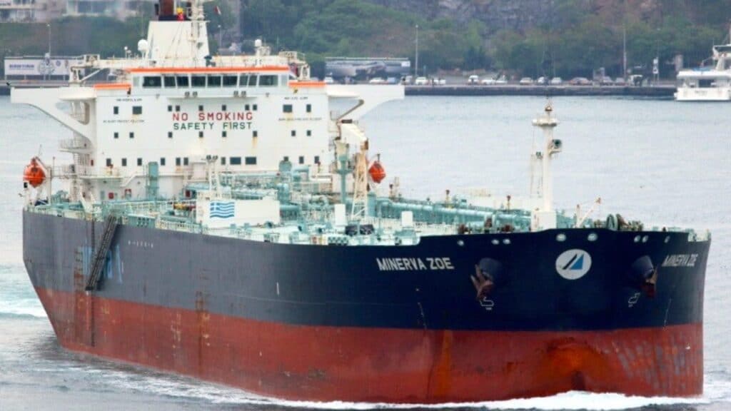 Greek Aframax tanker Minerva Zoe. Photo: Vessel Finder.