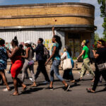 People in Buffalo, N.Y., march on May 15 after racist murder of 10 Black people.