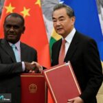Foreign Minister Wang Yi and Solomon Islands Foreign Minister Jeremiah Manele meeting in 2019. Photo: Naohiko Hatta/Reuters