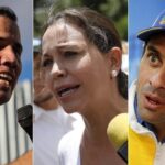 Former deputy Juan Guaidó (left), Maria Corina Machado (center) and Henrique Capriles Radonski (right). File photo: Libertaddigital.com.