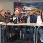 Omar Barboza with opposition politicians, announcing presidential primaries for 2023, in advance of the 2024 Venezuelan presidential elections. Photo: RedRadioVE.