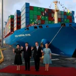 China’s President Xi Jinping and his wife Peng Liyuan with Panama’s then President Juan Carlos Varela and First Lady Lorena Castillo in December 2018 on Panama Canal facilities. Photo: Carlos Jasso/Reuters.