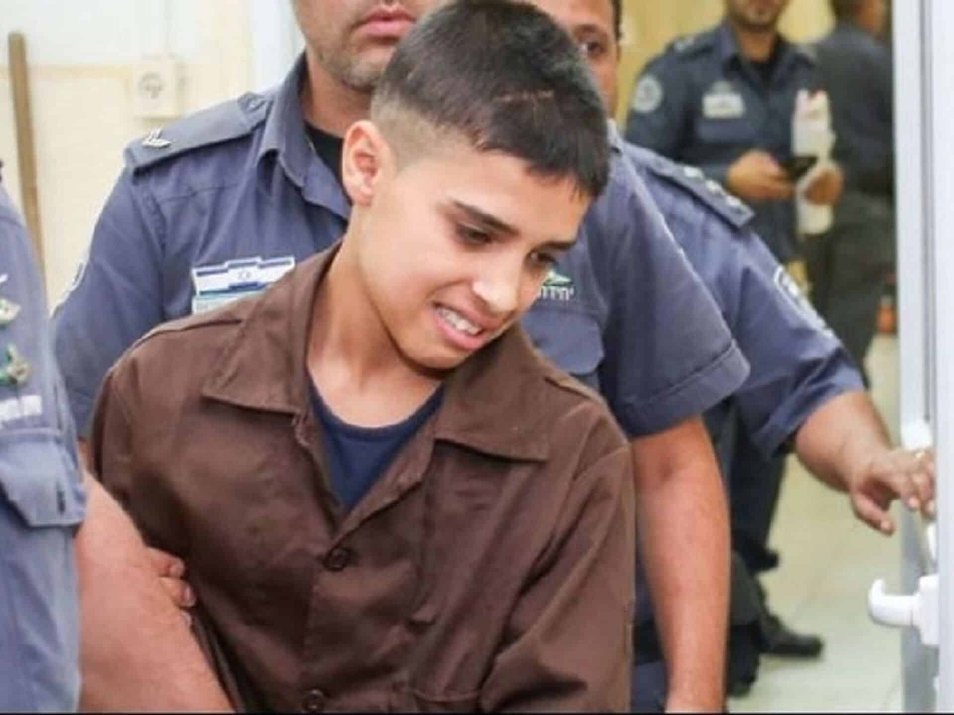 Ahmed Manasra was tried and indicted in Israeli military court when he was 13 years old. Photo: via IMEMC.